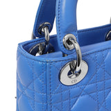 Christian Dior Blue Lambskin Cannage Mini Lady Dior Handbags Christian Dior