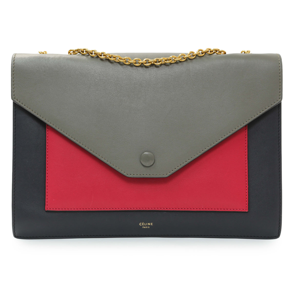 Celine Tricolor Calfskin Pocket Envelope Shoulder Bag Handbags Celine