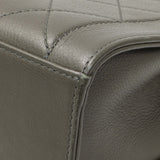 Chanel Khaki Grained Calfskin Quilted Medium Label Click Flap