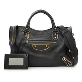 6 items Wed July 29 ⬆️Balenciaga Black Chevre Gold Metallic Edge Hardware City Handbags Balenciaga