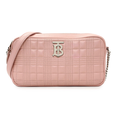 Burberry Pink Quilted Calfskin Lola Camera Bag Handbags Burberry