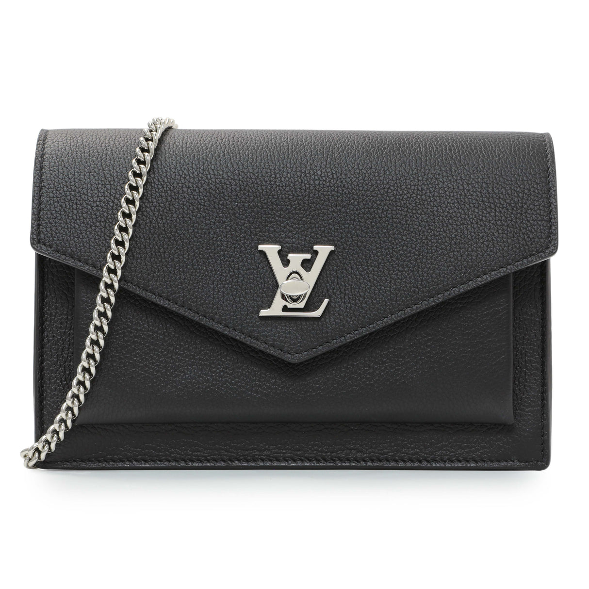 Temp - 84743 Louis Vuitton Black Soft Calfskin Mylockme Chain Pochette Handbags Louis Vuitton