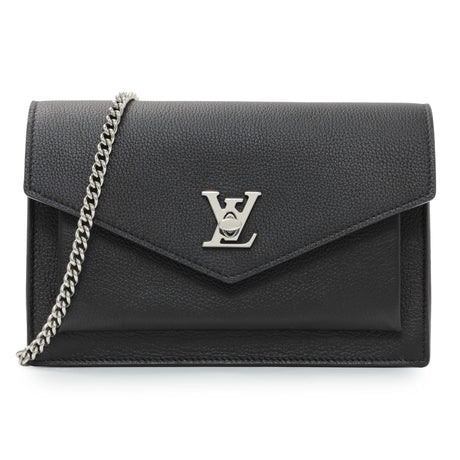 Temp - 84743 Louis Vuitton Black Soft Calfskin Mylockme Chain Pochette Handbags Louis Vuitton
