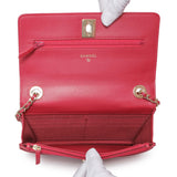 Chanel Dark Pink Quilted Lambskin Trendy CC Wallet On Chain Handbags Chanel