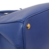 Prada Blue Saffiano Small Galleria Double Zip Tote