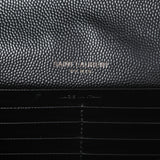 Saint Laurent Black Grain De Poudre Matelasse Chevron Monogram Chain Wallet Handbags Saint Laurent