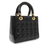Christian Dior Patent Cannage Medium Lady Dior Handbags Christian Dior