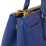 Prada Blue Saffiano Small Galleria Double Zip Tote