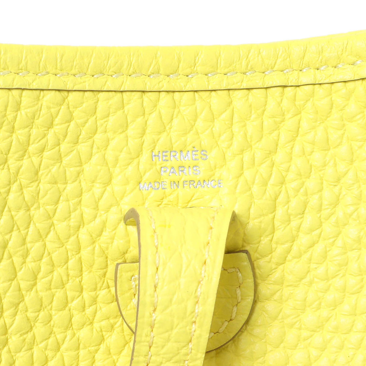 Hermes Lime Citron Taurillon Clemence Maxi Quadrille Evelyne TPM