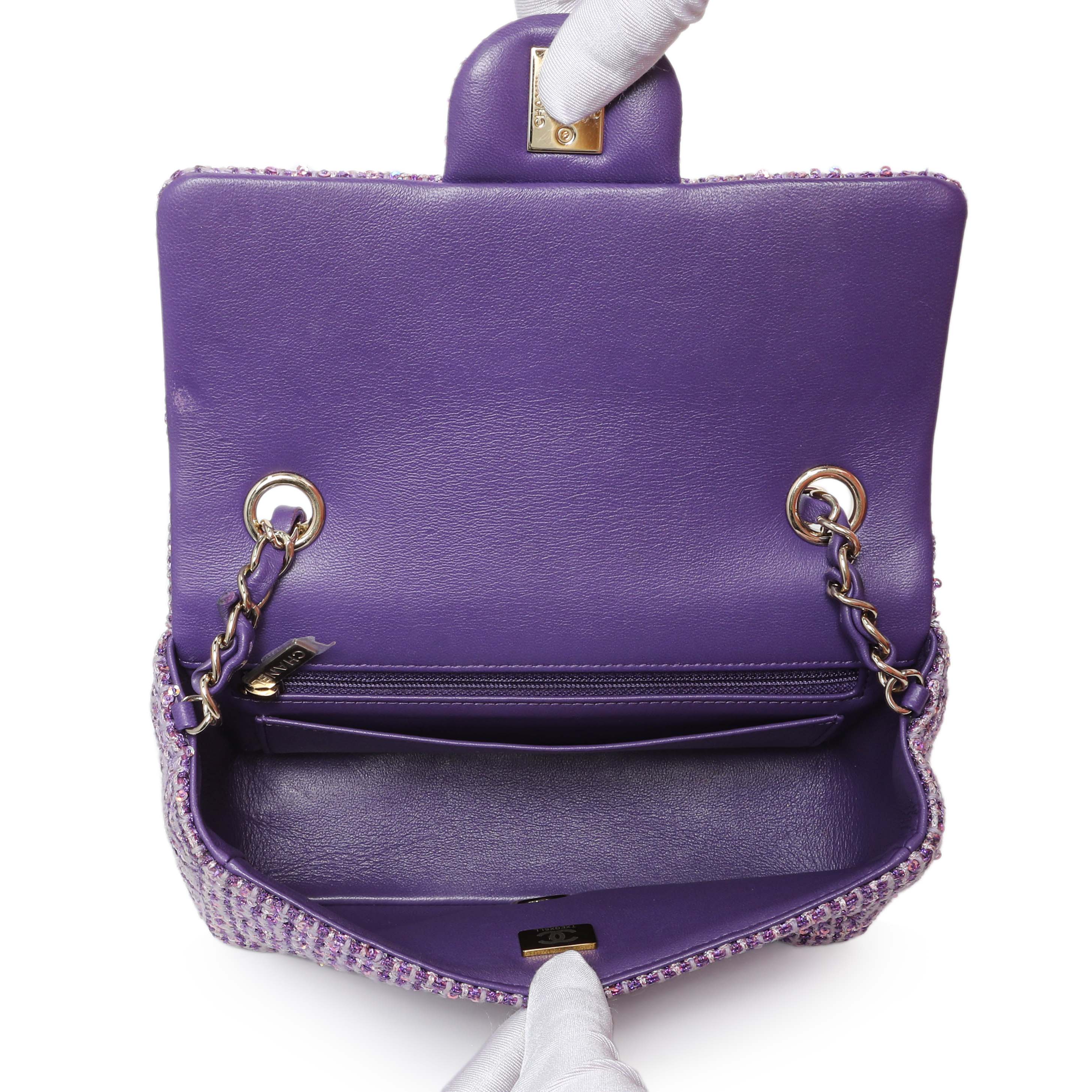 Chanel Purple Tweed Sequin Mini Rectangular Flap – Modaselle