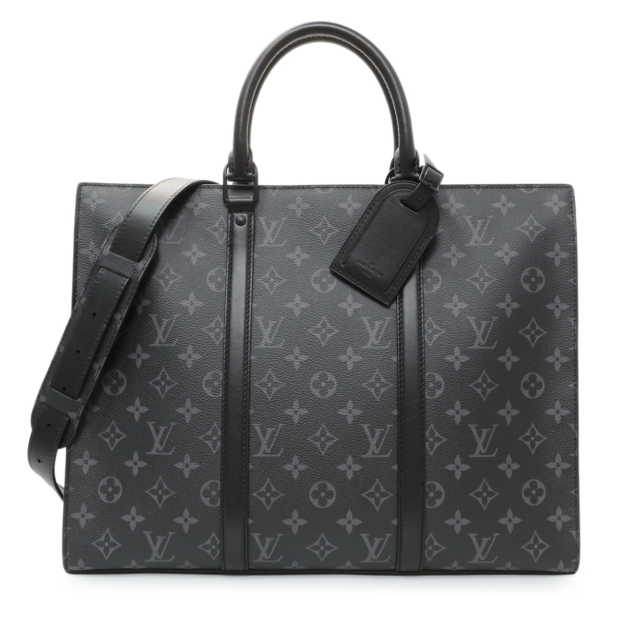 Louis Vuitton Monogram Eclipse Sac Plat Horizontal Zipper Handbags Louis Vuitton