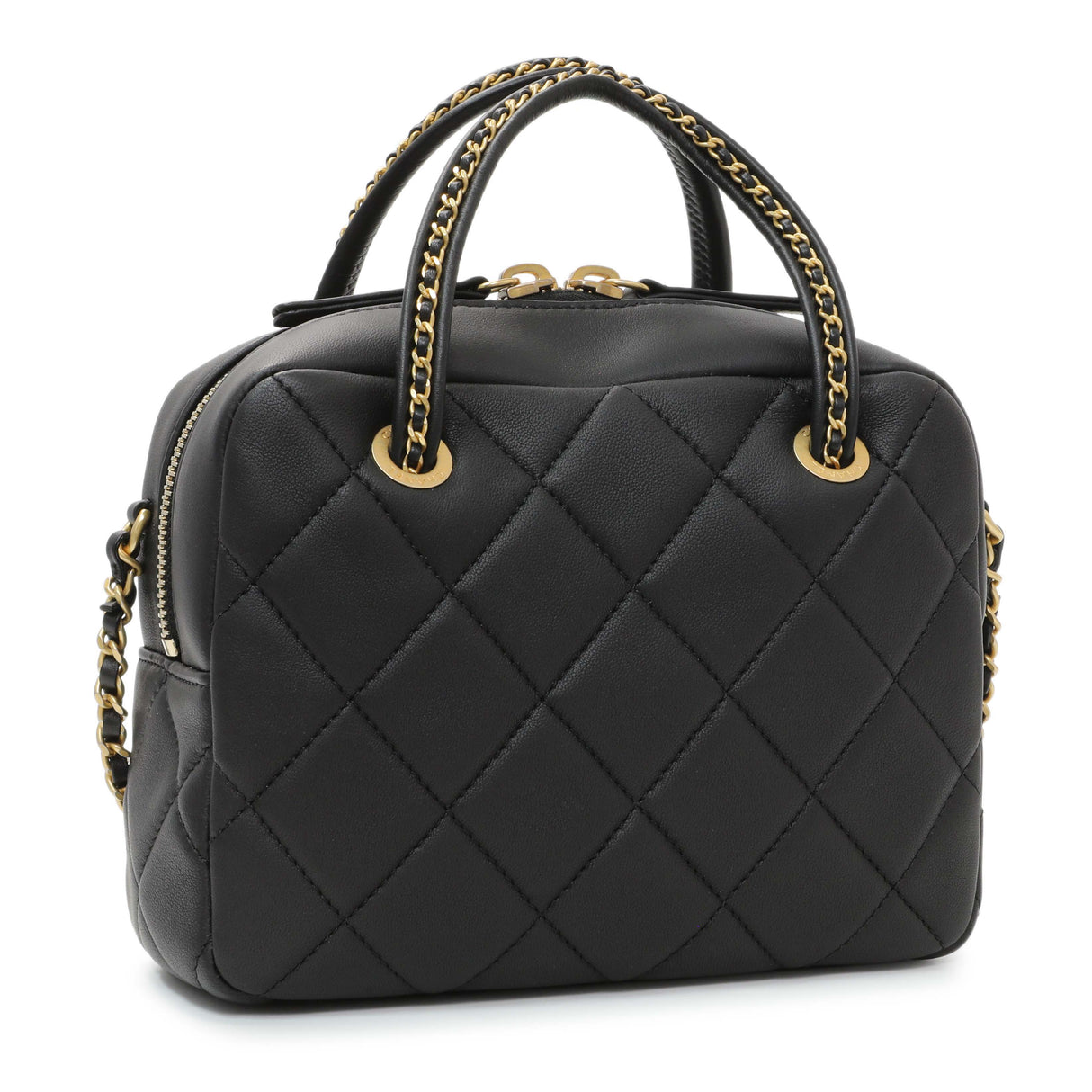 Chanel Black Lambskin Mini Bowling Bag Handbags Chanel