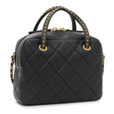 Chanel Black Lambskin Mini Bowling Bag Handbags Chanel