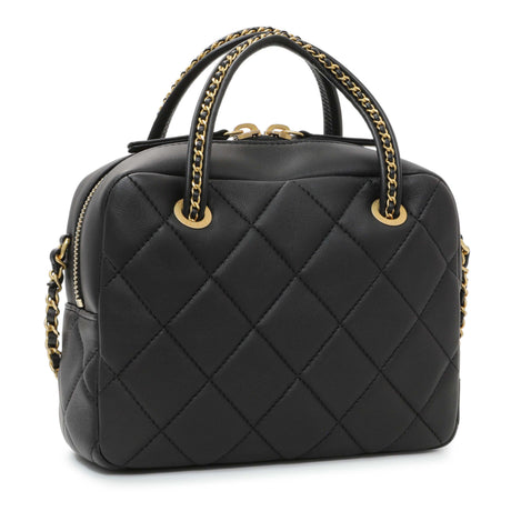 Chanel Black Lambskin Mini Bowling Bag Handbags Chanel
