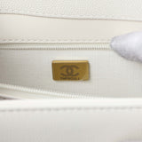 -6 items Mon July 27 ⬆️- Chanel White Shiny Caviar Preppy Coco Small Flap Handbags Chanel