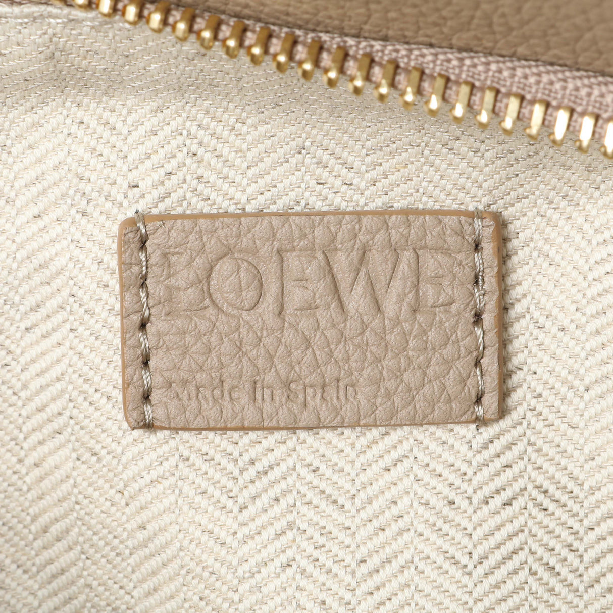 Loewe Beige Grained Calfskin Small Puzzle Edge Bag