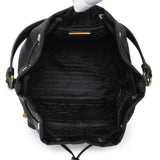 Prada Black Re-Nylon Saffiano Duet Bucket Crossbody Bag Handbags Prada