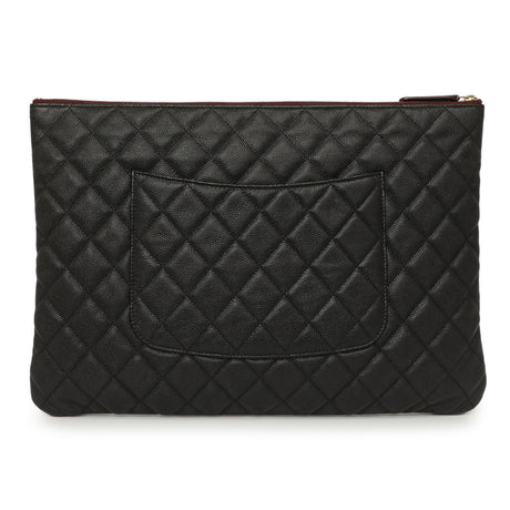 Chanel Black Quilted Caviar Large Cosmetic Case