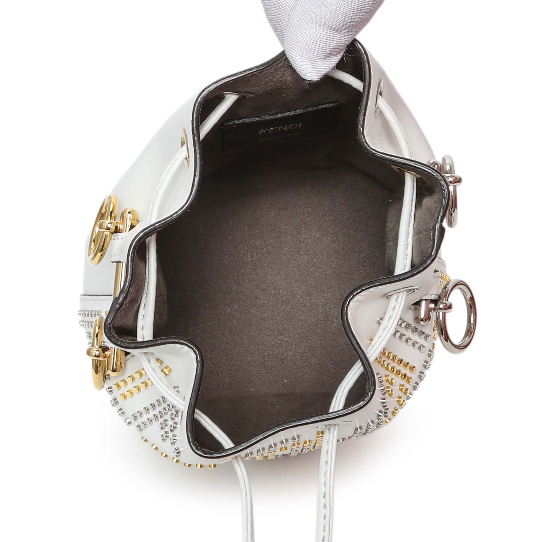 Fendi Vitello Liberty F is Fendi Studded Mini Mon Tresor Bucket