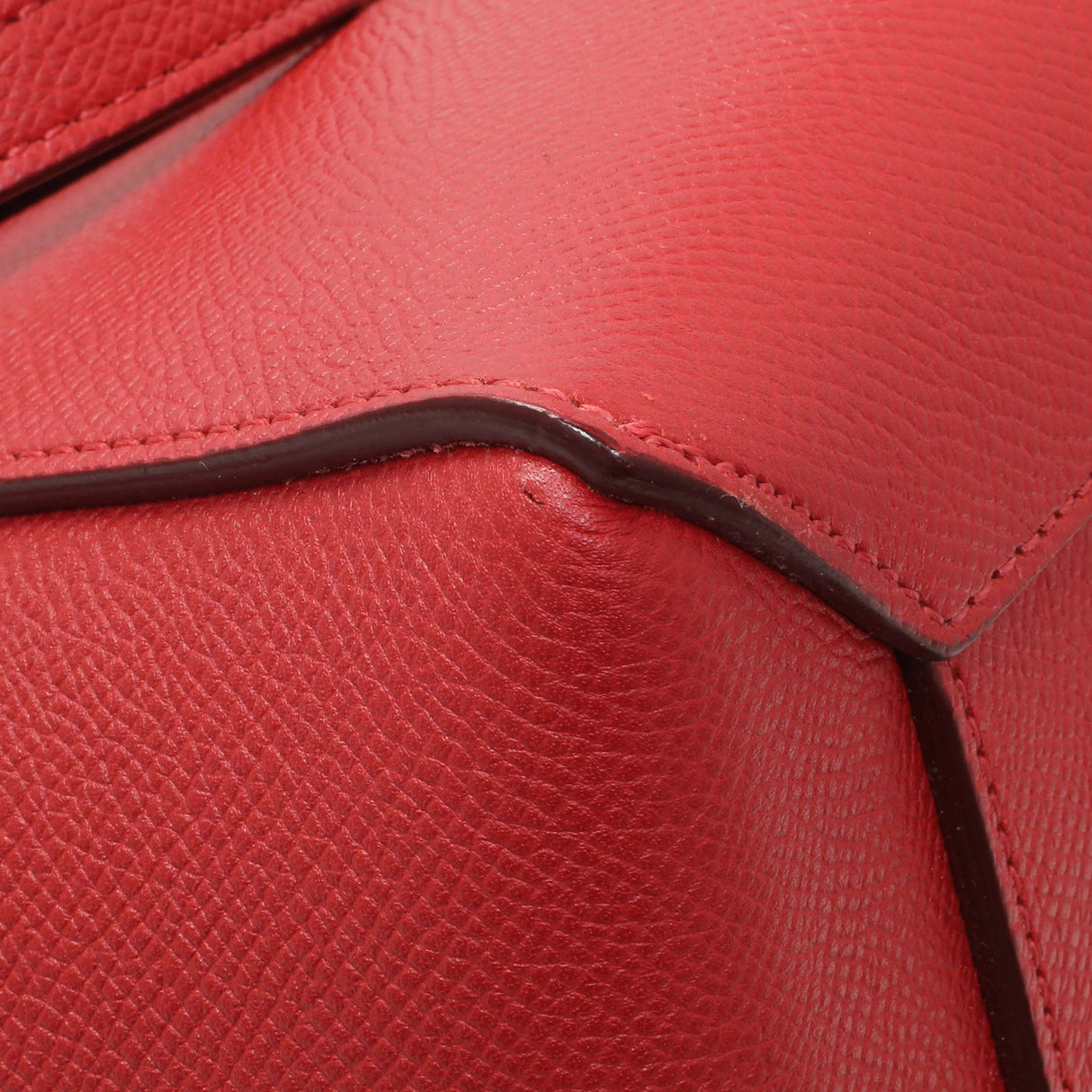 Celine Red Grained Calfskin Micro Belt Bag