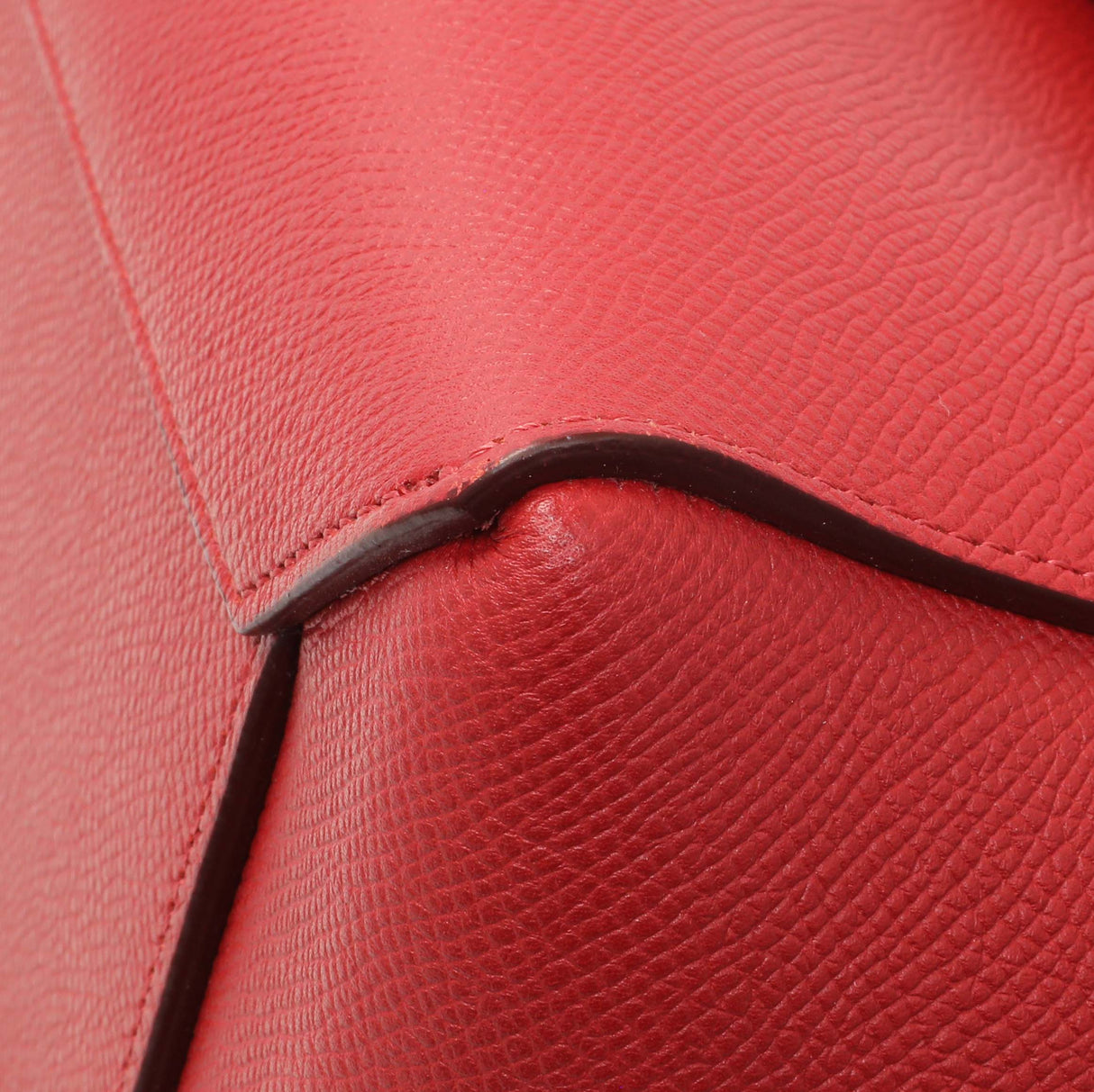 Celine Red Grained Calfskin Micro Belt Bag