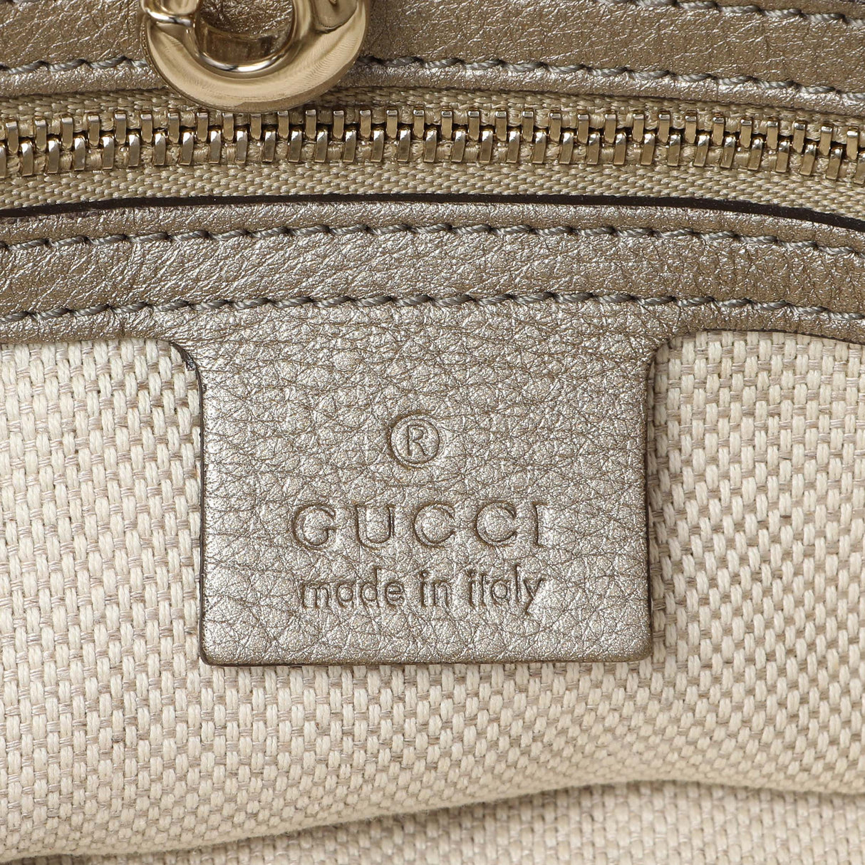 Gucci Gold Pebbled Calfskin Medium Soho Chain Shoulder Bag