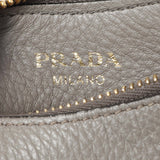 Prada Grey Vitello Phenix Zippered Messenger Hobo