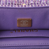 Chanel Purple Tweed Sequin Mini Rectangular Flap Handbags Chanel