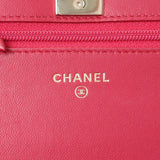 Chanel Dark Pink Quilted Lambskin Trendy CC Wallet On Chain Handbags Chanel