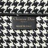 Christian Dior Black White Houndstooth Canvas Medium Book Tote