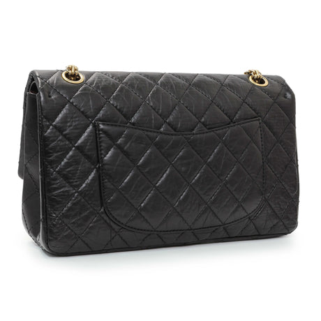 Chanel Black Aged Calfskin Quilted 2.55 Reissue 226 Flap Handbags Chanel