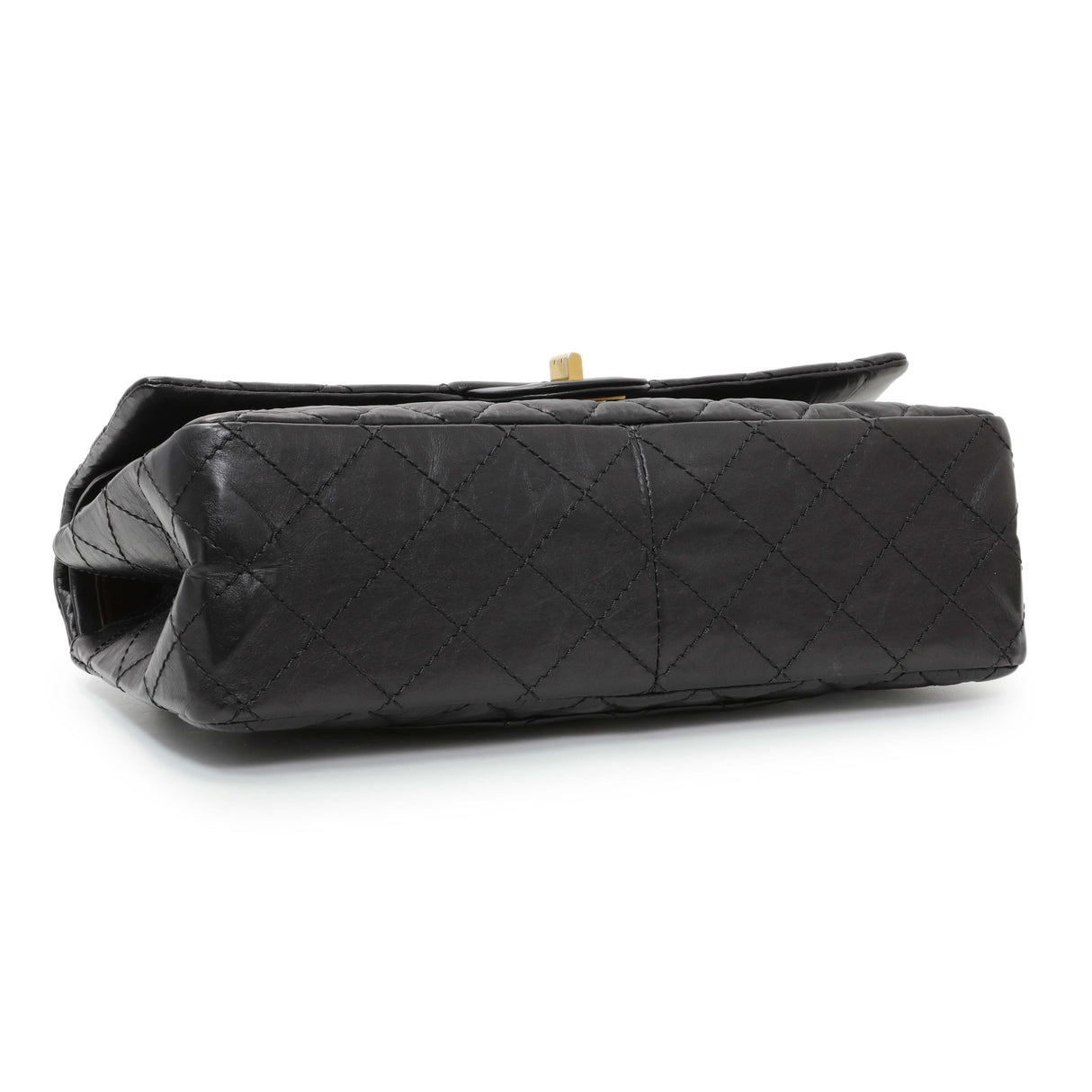 Chanel Black Aged Calfskin Quilted 2.55 Reissue 226 Flap Handbags Chanel