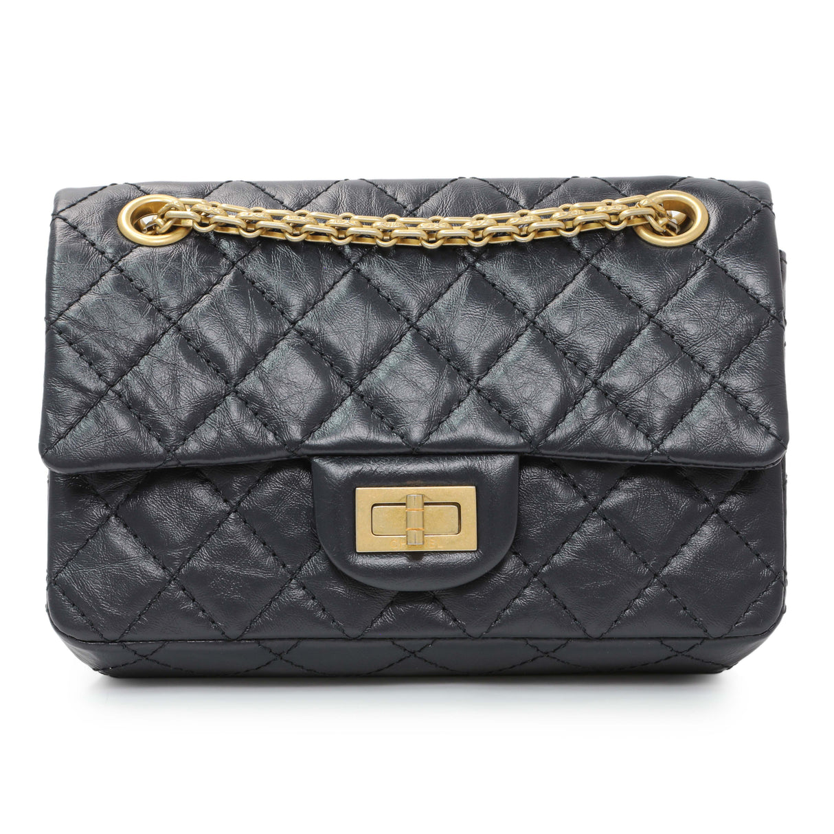 Chanel Navy Aged Calfskin Quilted 2.55 Reissue Mini Flap