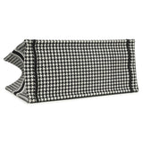 Christian Dior Black White Houndstooth Canvas Medium Book Tote