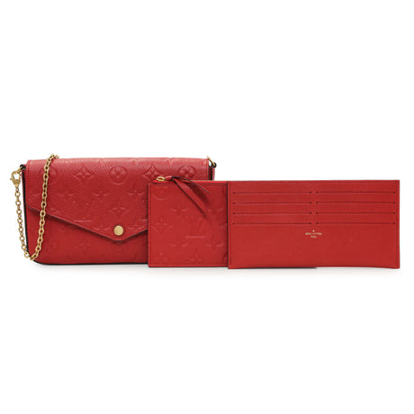 Louis Vuitton Red Monogram Empreinte Felicie Pochette Handbags Louis Vuitton