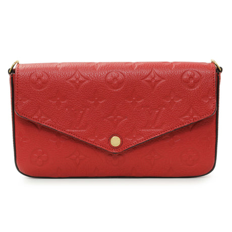 Louis Vuitton Red Monogram Empreinte Felicie Pochette Handbags Louis Vuitton