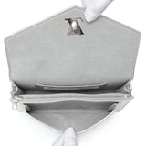 Louis Vuitton Silver Soft Calfskin Mylockme Chain Pochette Handbags Louis Vuitton
