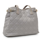 Christian Dior Grey Coated Canvas Cannage Small Panarea Tote Handbags Christian Dior