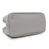 Christian Dior Grey Coated Canvas Cannage Small Panarea Tote Handbags Christian Dior