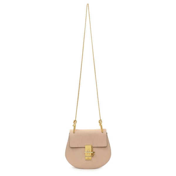 Chloe Light Pink Grained Lambskin Mini Drew Shoulder Bag – Modaselle