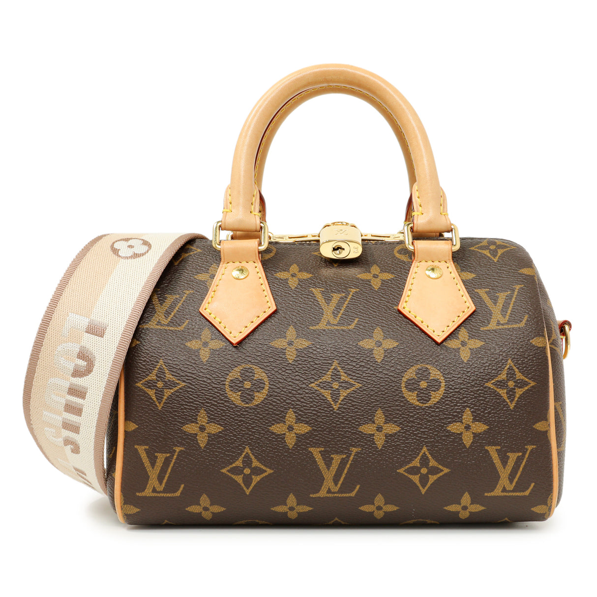 Louis Vuitton Monogram Beige Speedy Bandouliere 20