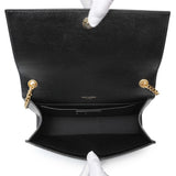 Saint Laurent Black Grain De Poudre Medium Monogram Kate Satchel Handbags Saint Laurent