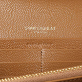 Saint Laurent Brown Grain De Poudre Matelasse Chevron Monogram Flap Wallet Accessories Saint Laurent