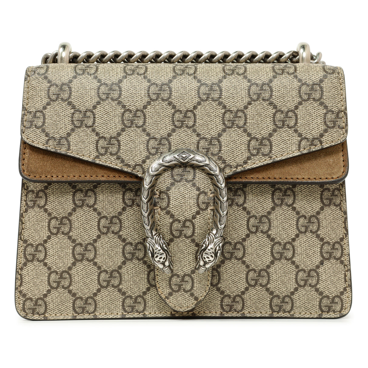 Gucci Taupe GG Supreme Monogram Mini Dionysus Shoulder Bag