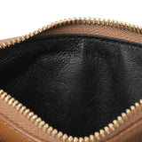 Saint Laurent Brown Grain De Poudre Matelasse Chevron Monogram Fragments Zippered Card Case Accessories Saint Laurent