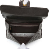 Chanel Brown Quilted Lambskin Vintage Double Sided Flap Handbags Chanel