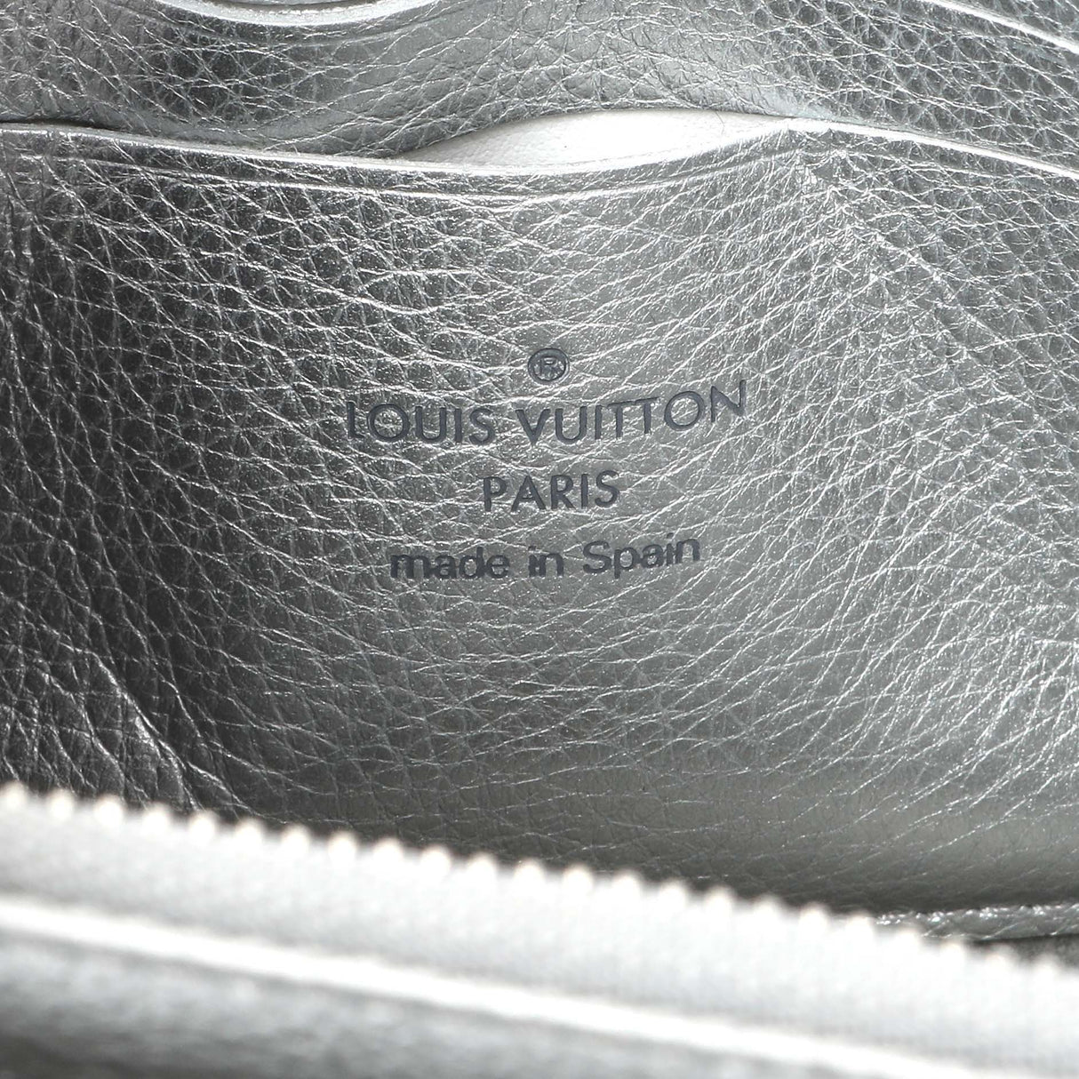 Louis Vuitton Silver Soft Calfskin Mylockme Chain Pochette Handbags Louis Vuitton