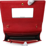 Gucci Hibiscus Red Dollar Calfskin Mini GG Marmont Chain Wallet Handbags Gucci