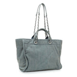 Chanel Blue Denim Medium Deauville Tote Handbags Chanel