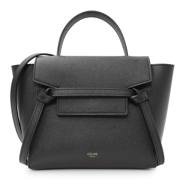 Celine Black Grained Calfskin Nano Belt Bag Handbags Celine
